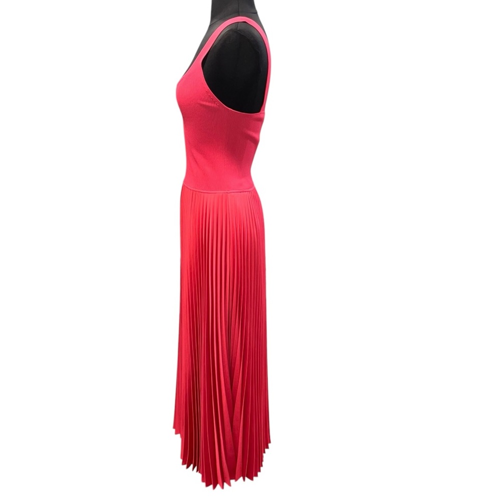 NEW Theory Square Neck Ribbed Sleeveless A Line MIDI Dress size Small Watermelon - Picture 8 of 14